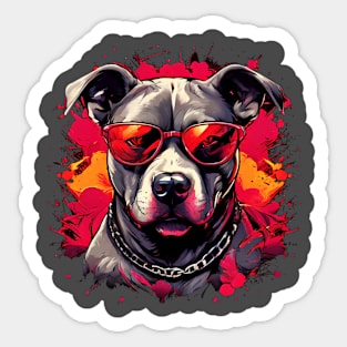 Pitbull In Sunglasses, Pit bull lover, Pittie dog owner design Sticker